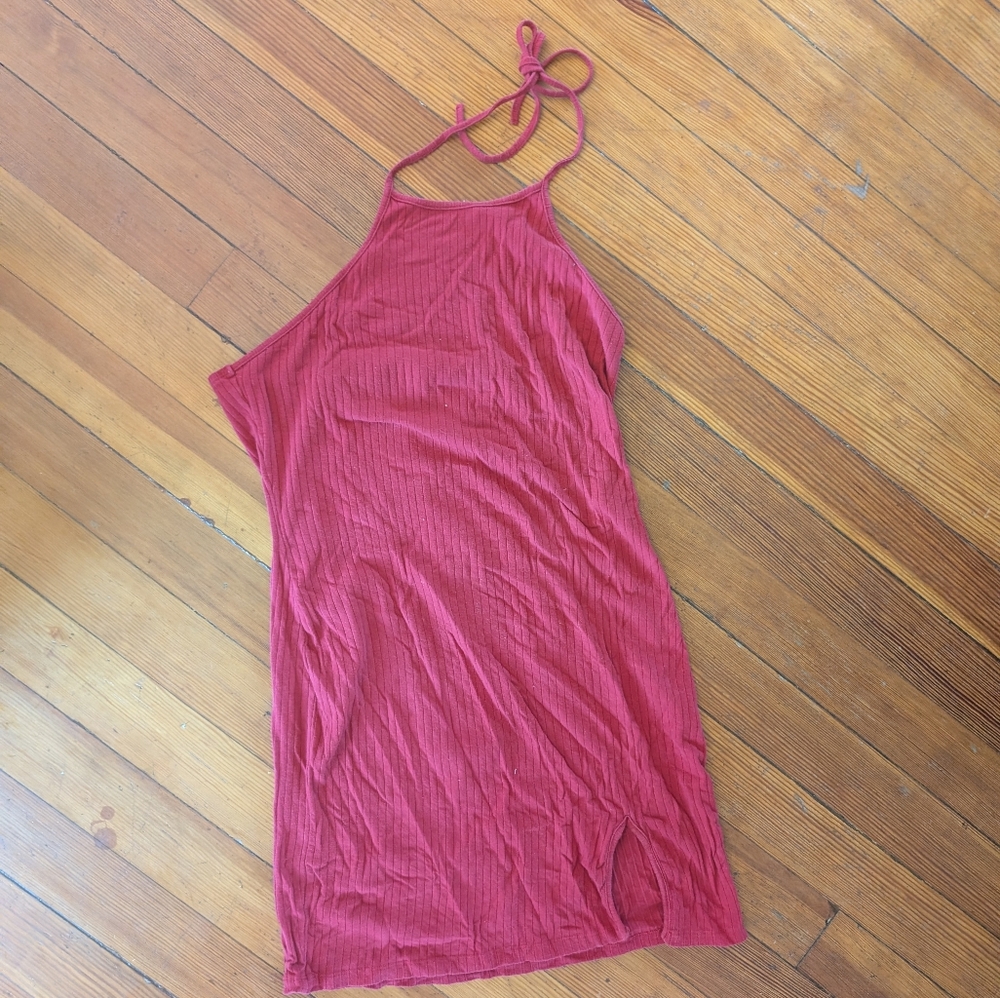 SHEIN Red Halter Mini Dress